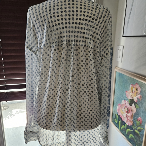 Free People Blue and White Button Down Shirt - Picture 4 of 7